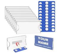 NZZVNZ 20 Pieces Magnetic Name Badges, 75 x 32 mm Horizontal Plastic Badge Holder, Name Tags with 3-Point Magnet for Office, School and Conference