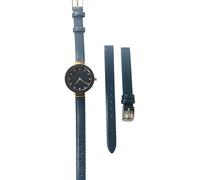 NZZXTO Replacement Leather Watch Band for Bering OBAKU Victoriao Hyde Unisex Watch with Screw 10mm (hole spacing 5MM) （blue