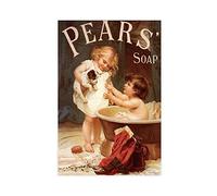 NZZZ Pears Soap Puppy Vintage Art Canvas Poster Wall Art Decor Print Picture Paintings for Living Room Bedroom Decoration Unframe-style112×18inch(30×45cm)