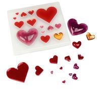 O.A. 14 Cavity Heart Shaped Silicone Mould Flat Dome Epoxy Resin Casting Pendant Necklace Earring Ring Mold Art Jewellery Making Cabochons DIY