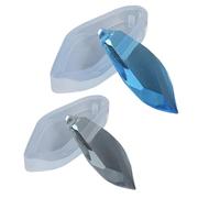 O.A 2pcs Glossy Charm Pendant Silicone Mould for Resin Casting with Hole Hanging Irregular Edge Faceted Crafting Keychain Necklace Earring Mold Art Jewellery Making Epoxy DIY