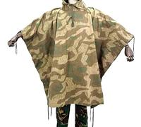 O.A German Army Splinter Camo Waterproof Canvas Poncho Sheet | Military Shelter Tarp Groundsheet | Vintage Style Camouflage Poncho for Camping, Bushcraft, Hiking & Outdoor Survival