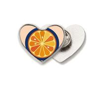 O Alphabet Orange Fruit Cute Pattern Heart Metal Pin Brooch Clip Love