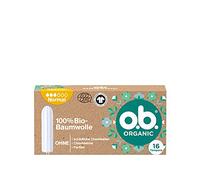 o.b. Organic Normal Tampon 100% Organic Cotton for Medium to Stronger Days for Natural Protection Pack of 16