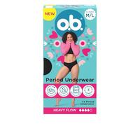 o.b.Period Underwear, M/L Size, Reusable Women's Pants for Heavy Flow with Breathable Waterproof Layer for Up to 12 Hour Leak Protection, Period Pants Also Available in Sizes XS/S, XL/XXL