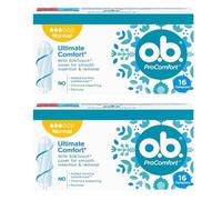 o.b. ProComfort Normal Tampon for Medium to Stronger Days, Ultimate Comfort* and Reliable Protection, 2 Pack of 16