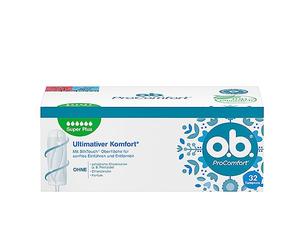 o.b. ProComfort Super Plus (Pack of 32), Tampons for Very Strong Days, SilkTouch Surface & Dynamic Fit Technology for More Comfort and Reliable Protection During The Period