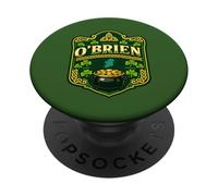 O’Brien Irish Crest Design, Celtic Shamrock Ireland Badge PopSockets Adhesive PopGrip