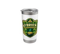 O’Brien Irish Crest Design, Celtic Shamrock Ireland Badge Stainless Steel Insulated Tumbler