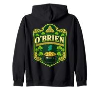 O’Brien Irish Crest Design, Celtic Shamrock Ireland Badge Zip Hoodie