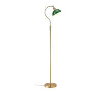 O’Bright Heritage - Banker’s Floor Lamp, 3-Level Touch Dimming, Adjustable Tilt Shade, Removable Lampshade Design, E26 Socket with 6W Dimmable LED Bulb, Green Glass Shade, Antique Brass