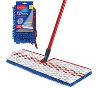 O-Cedar Hardwood Floor 'N More 3-Action Mop with 1 Extra Refill | Microfiber Mop with 3pc Handle | Use Wet or Dry, Red