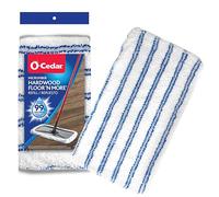 O-Cedar NA Hardwood Floor 'N More Microfiber Mop Refill, White, Blue