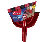O-Cedar One Sweep Broom with Step-On Dustpan | Remove 99% with One Sweep | Lightweight Quiet Cleaning Tool | Ideal for Pet Owners