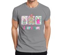 O Come let us Adore Him Angel Christmas Tree Christian Pastel Men's T-Shirt, gray, M