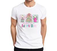 O Come let us Adore Him Angel Christmas Tree Christian Pastel Men's T-Shirt, White, M
