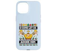 O Come Let Us Adore Him Baby Jesus Nativity Christmas Case for iPhone 15
