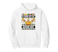 O Come Let Us Adore Him Baby Jesus Nativity Christmas Pullover Hoodie