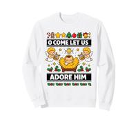 O Come Let Us Adore Him Baby Jesus Nativity Christmas Sweatshirt