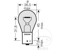 Osram Bulb 12V21W Bau15S Amber Ultra Life (Pack of 10)