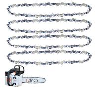 O-CONN 4 Pack 12 Inch Chainsaw Chain 3/8" LP Pitch .043'' Gauge 45 Drive Links Fits Dewalt, Craftsman, Ryobi, Makita and more