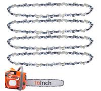 O-CONN 4 Pack 16 Inch Chainsaw Chain 3/8" LP Pitch .050'' Gauge 56 Drive Links Fits Echo, Husqvarna and more