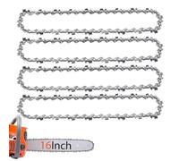 O-CONN 4 Pack 16 Inch Chainsaw Chain 3/8" LP Pitch .050'' Gauge 57 Drive Links Fits Echo, Craftsman, Shindaiwa, Worx and more