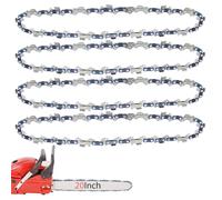 O-CONN 4 Pack 20 Inch Chainsaw Chain 3/8" Pitch .050'' Gauge 72 Drive Links Fits Husqvarna 455, Stihl 026, Poulan, Makita and more