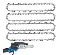 O-CONN 4 Pack 8 Inch Pole Saw/Chainsaw Chain 3/8" LP Pitch .050'' Gauge 33 Drive Links Fits Chicago, Earthwise, Greenworks, Sun Joe and more
