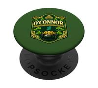 O’Connor Irish Crest Design,Celtic Shamrock Ireland Badge PopSockets Adhesive PopGrip