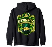 O’Connor Irish Crest Design,Celtic Shamrock Ireland Badge Zip Hoodie