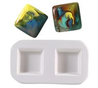 O.D.5.25”x 3 D.1 Two Cast-A-Cab Squares Frit Casting Mold Glass Fusing.Finished 2" x 2