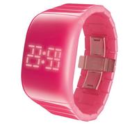 o.d.m. Illumi Unisex Watch with Pink Dial Digital Display and Pink Plastic Strap DD133-05