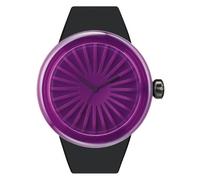 o.d.m. ODM Arco Unisex Quartz Watch with Purple Dial Analogue Display and Black Silicone Strap DD130-04