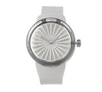 o.d.m. ODM Arco Unisex Quartz Watch with White Dial Analogue Display and White Silicone Strap DD130-06