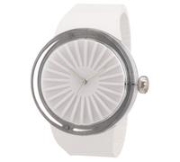 o.d.m. ODM Arco Unisex Quartz Watch with White Dial Analogue Display and White Silicone Strap DD130-06