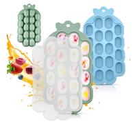 O’doe Baby Food Freezer Trays | BPA-Free, Food-Grade Silicone Baby Food Storage Containers, 2-Pack Baby Food Freezer Trays with 18 Holes & Lids, Stackable Freezer Molds for Baby Food Storage