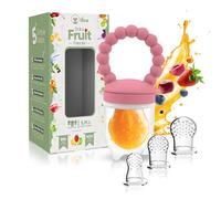 O’doe Baby Fruit Feeder | Teething Dummy & Baby Food Feeder Pacifier with 2 Feeder and 6 Nipples | BPA-Free, Food-Grade Fruit Feeder for Babies | Weaning Dummy Fruit Nibbler for Baby’s First Foods