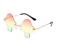 O Fun Shape Vintage Sunglasses Glasses Glasses Tone Retro Irregular Unisex Womens Chunky (Orange, One Size)