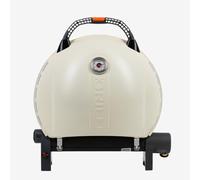 O-Grill 900 Portable Gas BBQ Grill Camping Stove with Cast Iron Grill Plate. Dual Gas Use. 10,500 BTU Burner. 1450cm² Cooking Area. Compact Gas Barbecue for Garden, Travel & Camping. (Cream)