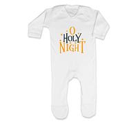 O Holy Night [BCX] Baby Romper Jumpsuit with feet, 0-3 Months, White