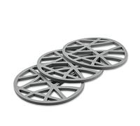 O-ishii Heat Master+ Set of 3 Heat Resistant Pot Holder, Round Circle Design, Grey