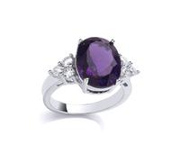 (O) Jewelco London Sterling Silver 3 Stone Angel Wings Cluster Cocktail Ring - GSR1000