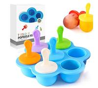 O-Kinee Ice Lolly Moulds Silicone, Mini Popsicle Mold for Children, Ice Pop Moulds, Baby Food Storage Container, Kids Fruitsicles Frozen Purees Moulds, Non-Stick Ice Cube Trays (blue)