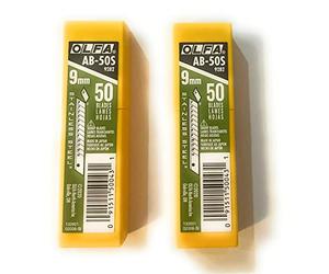 O L F A OLFA 9282 AB-50S 9mm Stainless Steel Snap-Off Blade, 50-Pack (2PACK)