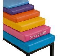 O·Lankeji Custom Bench Cushion Vegan Leather with Removable Cover, Window Seat Cushion High-Resilience Foam, Non-Slip Bench Seat Pad for Lawn & Garden, Patio, Office, Coffee Shop