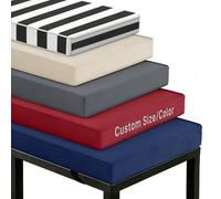 O·Lankeji Custom Bench Cushion Waterproof Polyester with Removable Cover, Window Seat Cushion High-Resilience Foam, Non-Slip Bench Seat Pad for Lawn & Garden, Patio, Office, Coffee Shop