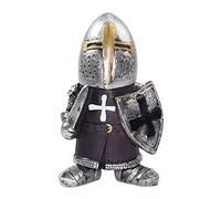 O·Lankeji Knight Gnomes Guard Soldier Miniature Garden Statues Medieval Knight Armor Gothic Dwarf Gnome Statue Waterproof Resin Ornament For Yard Lawn Outdoor Decorations (Size : G)