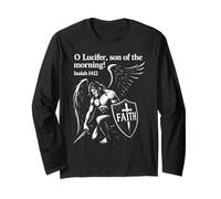 O Lucifer Son of the Morning - Isaiah 14:12 Warrior Angel Long Sleeve T-Shirt