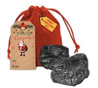 O³ Lump of Coal Gift Christmas - Suprise Gift Bag with 2 Coals and a Gift Tag - Xmas Joke Prank - Naughty Holiday Surprise-Perfect for Stockings, Shoes - Gag Present